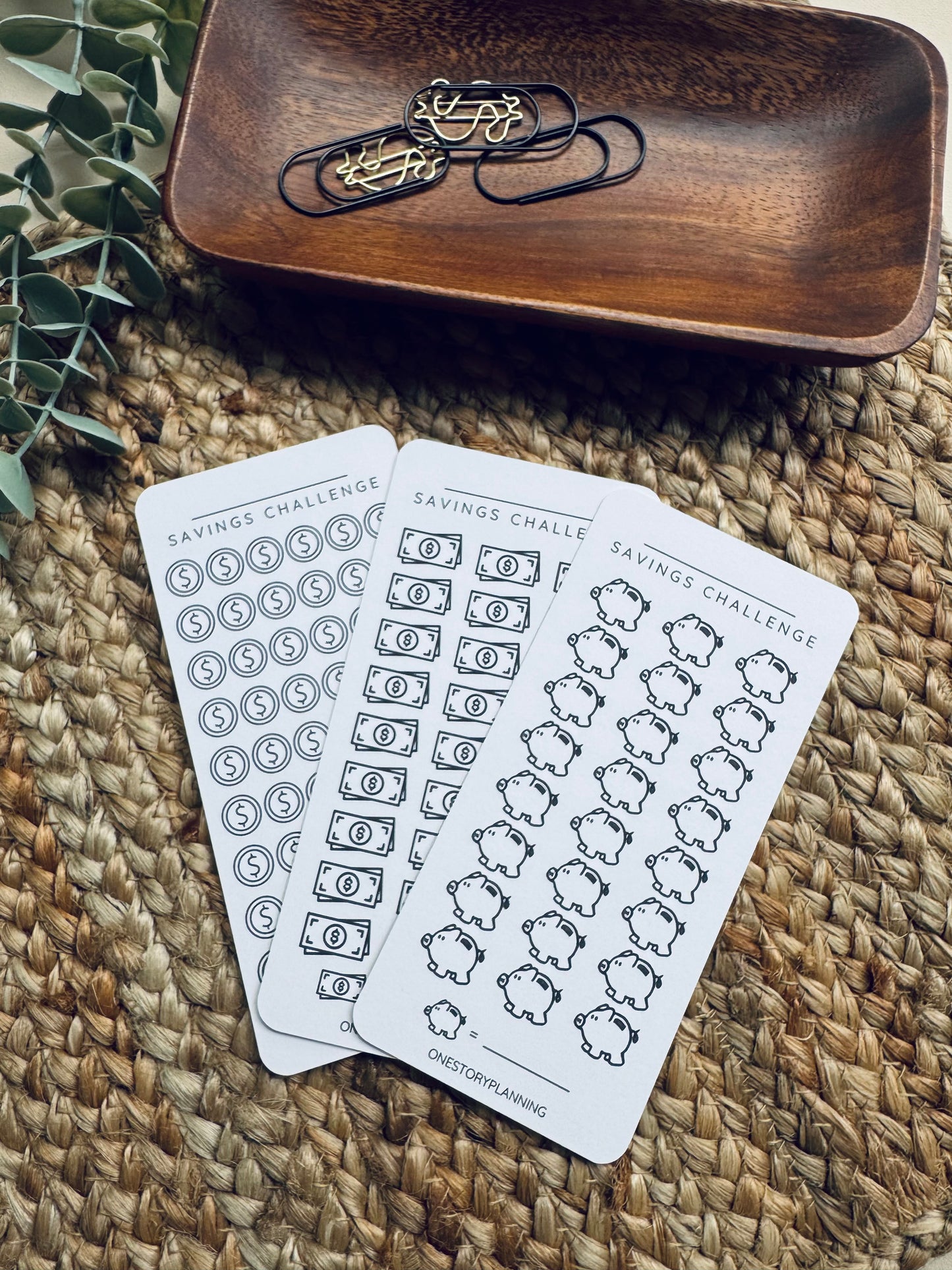 A5 | A6 | Blank Savings Challenge Inserts | Cardstock Paper