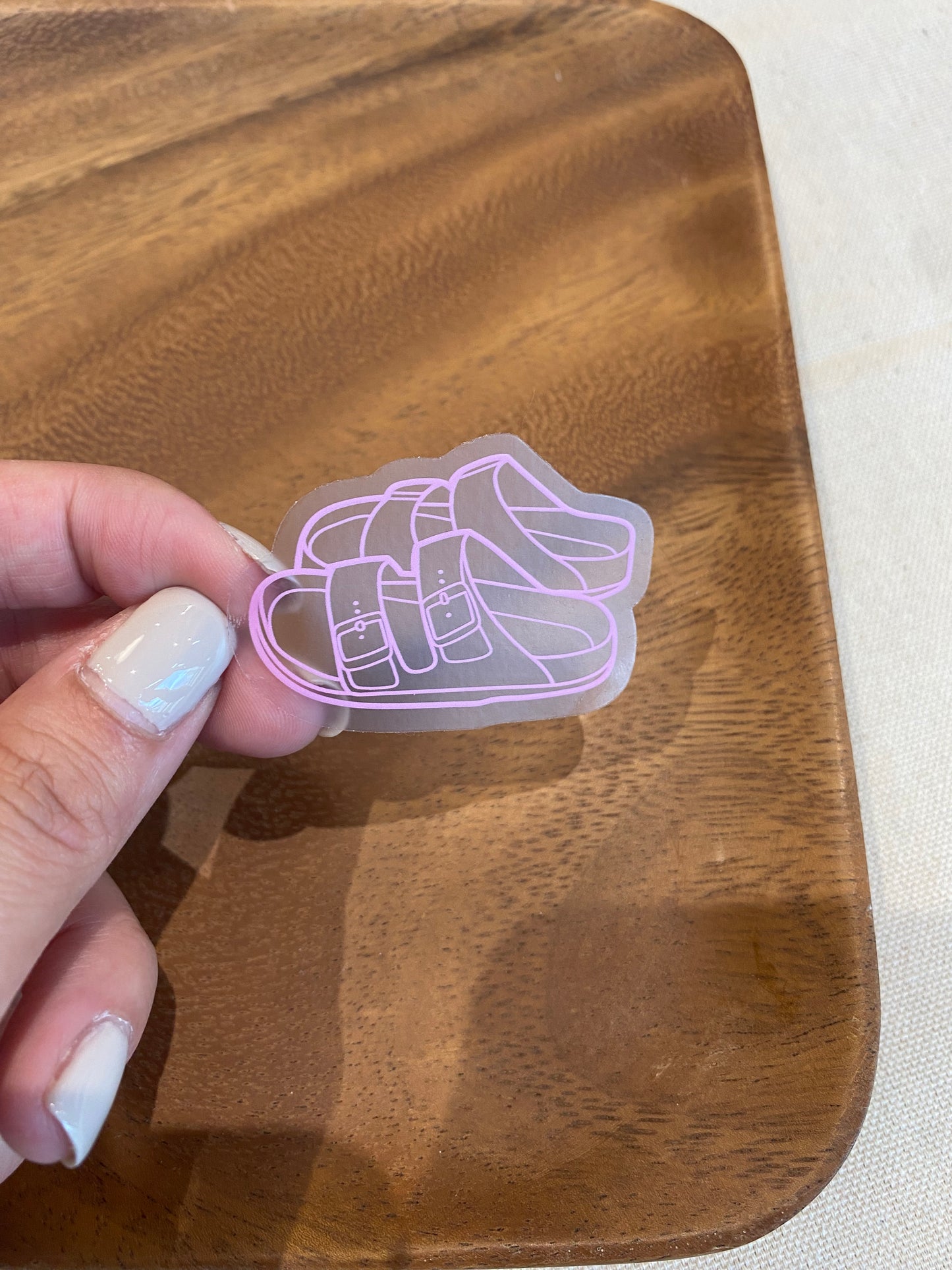 CLEAR Pink Birks Sticker