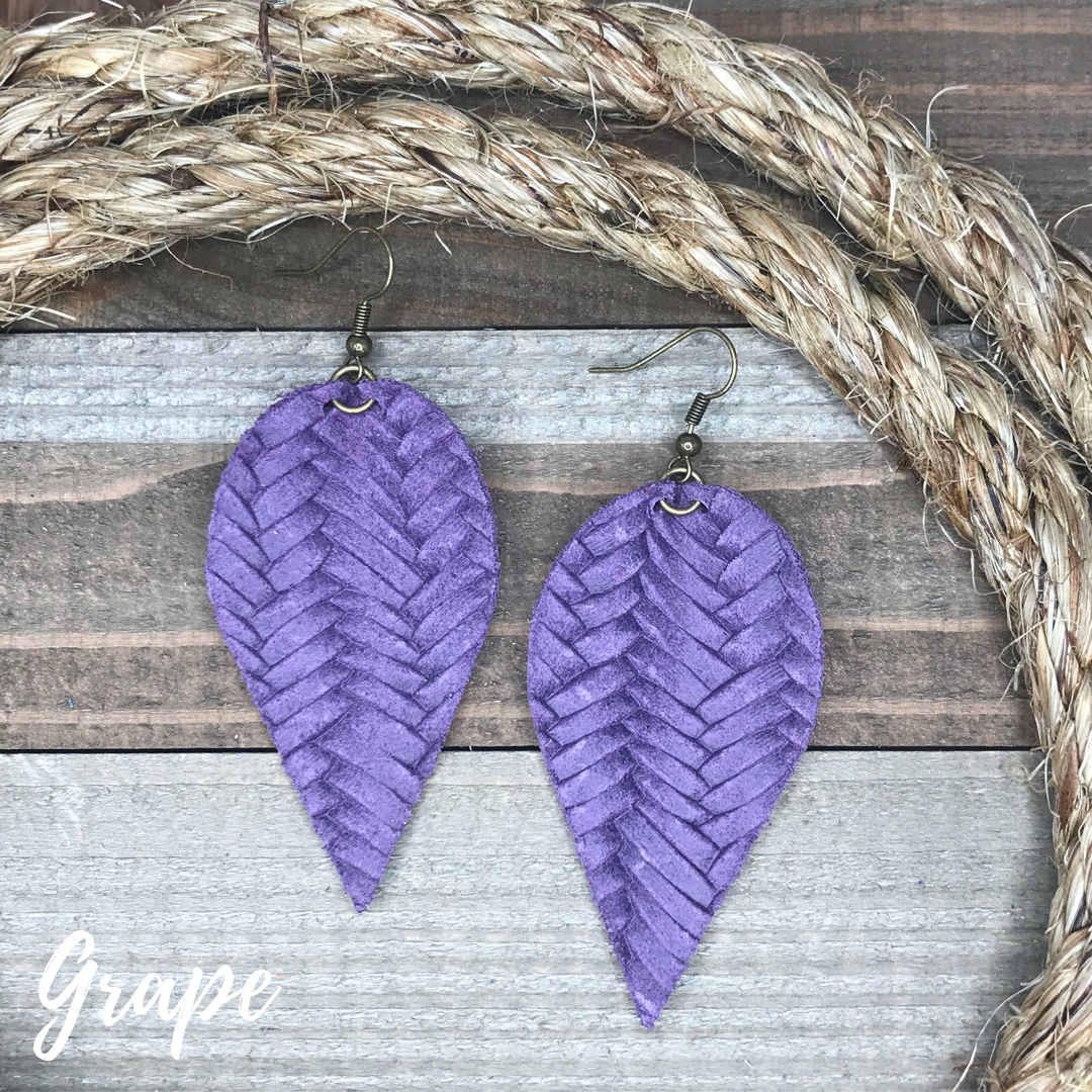 Hoja (wide) Leather Earrings