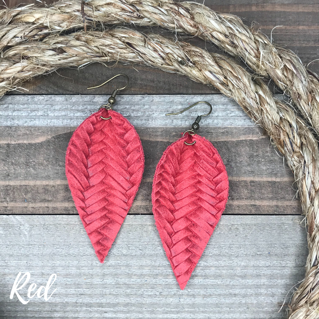 Hoja (wide) Leather Earrings