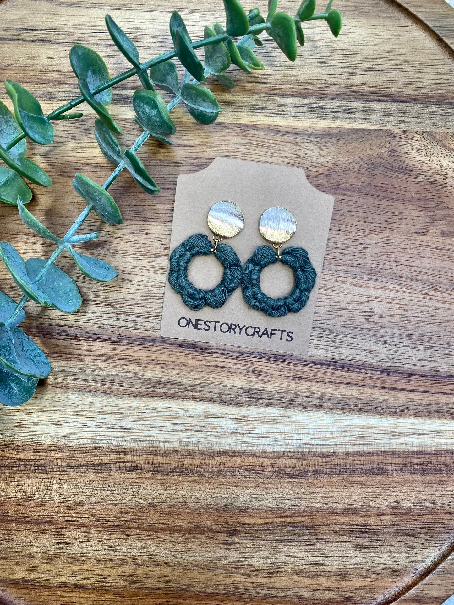 Luna Stud Macrame Earrings