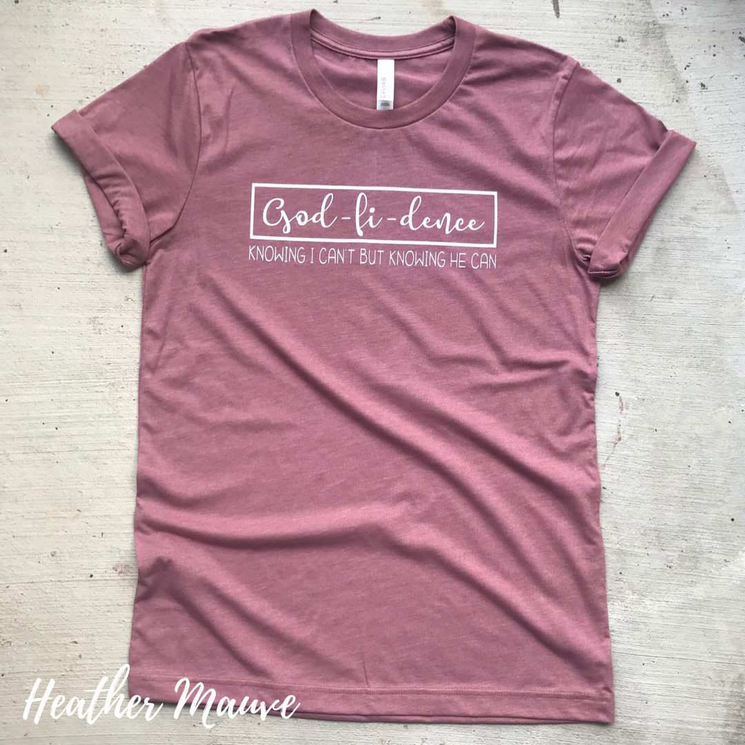 CLEARANCE Godfidence (cursive) Tee FINAL SALE