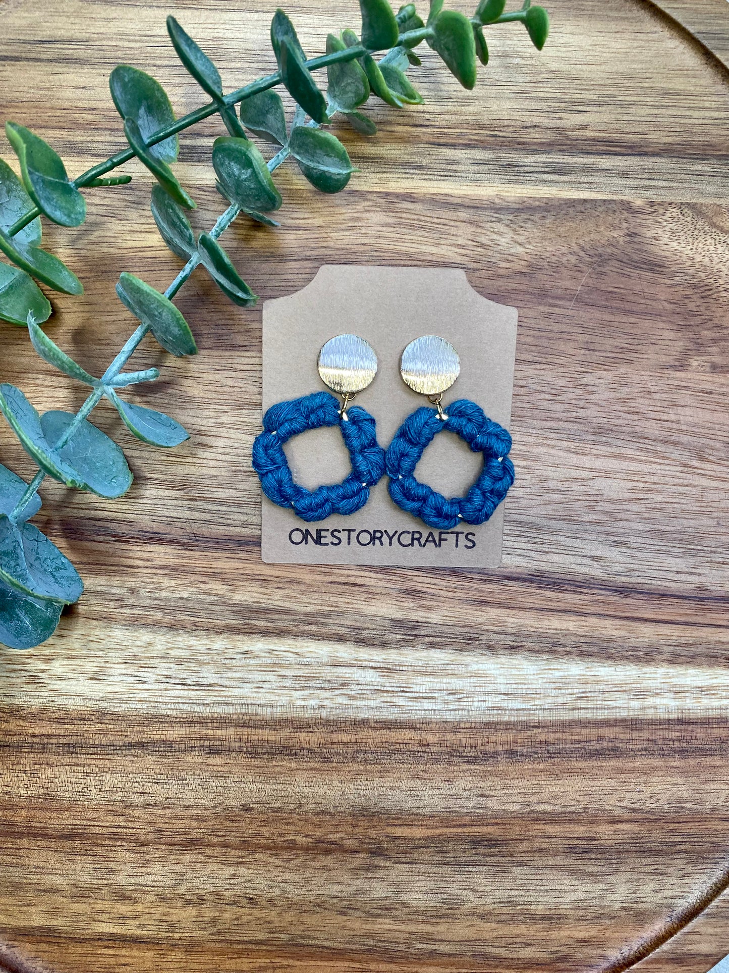 Iris Stud Macrame Earrings