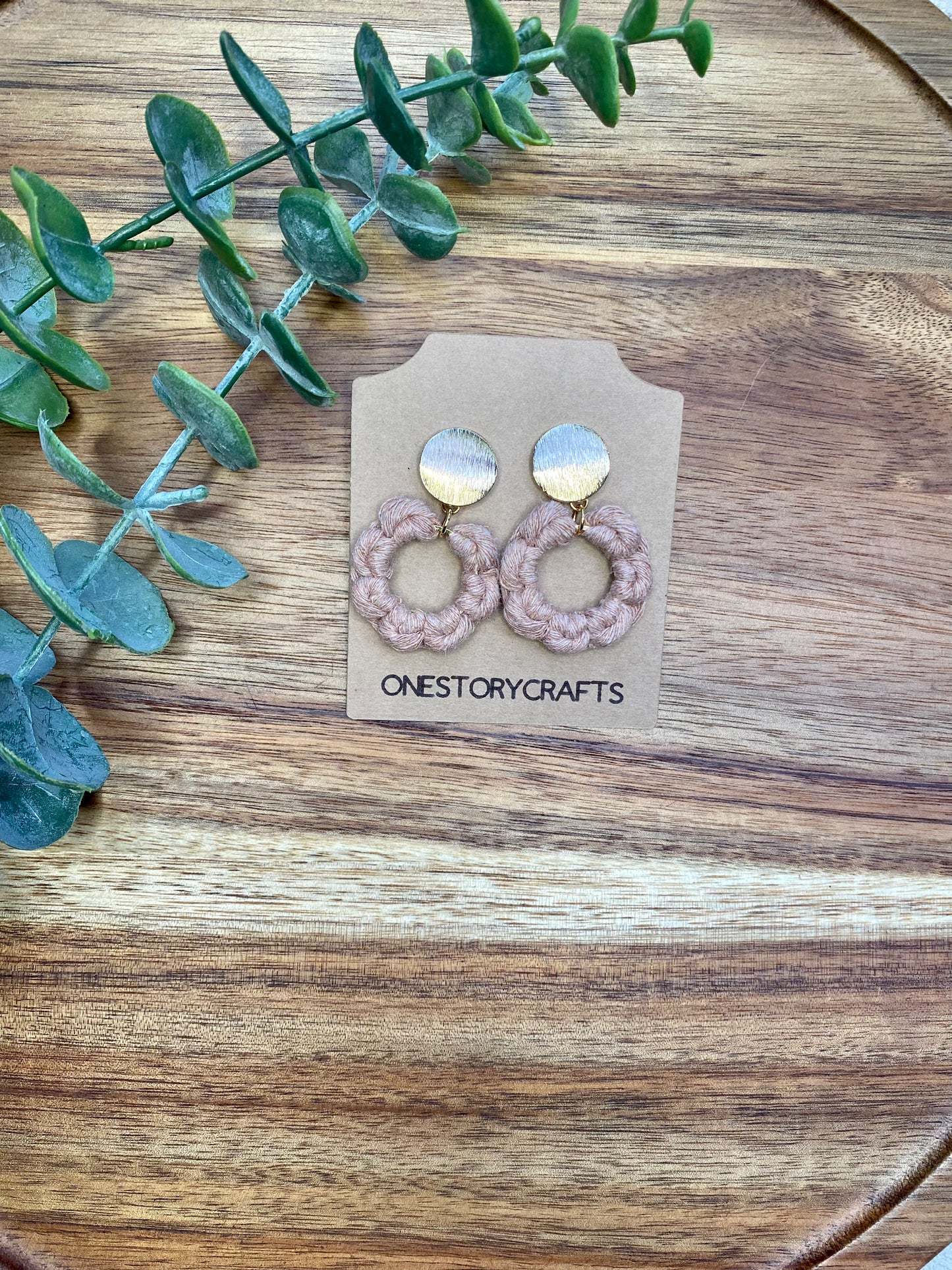 Luna Stud Macrame Earrings