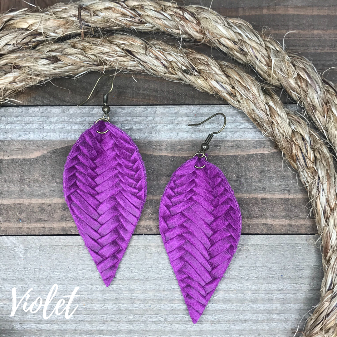 Hoja (wide) Leather Earrings