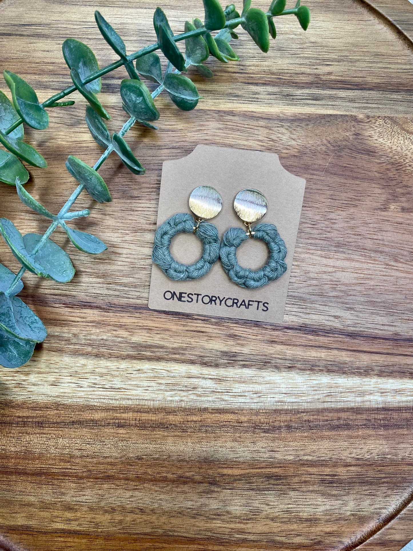 Luna Stud Macrame Earrings