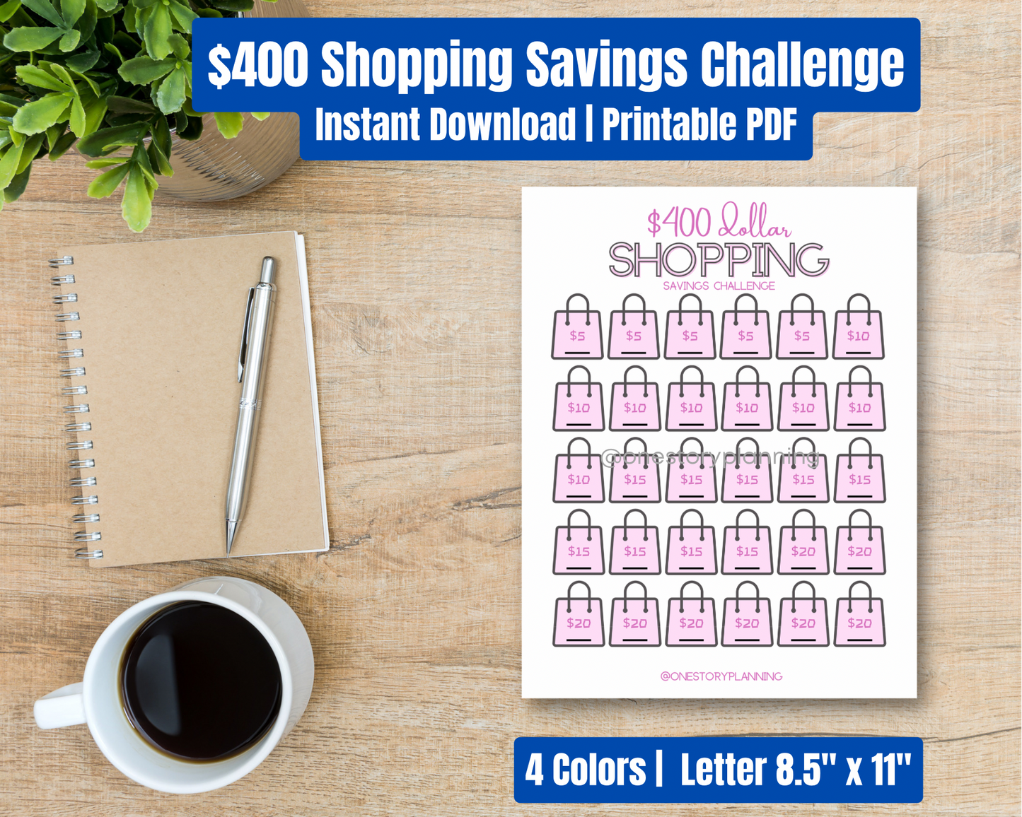 $400 - SHOPPING Savings Challenge | Printable PDF