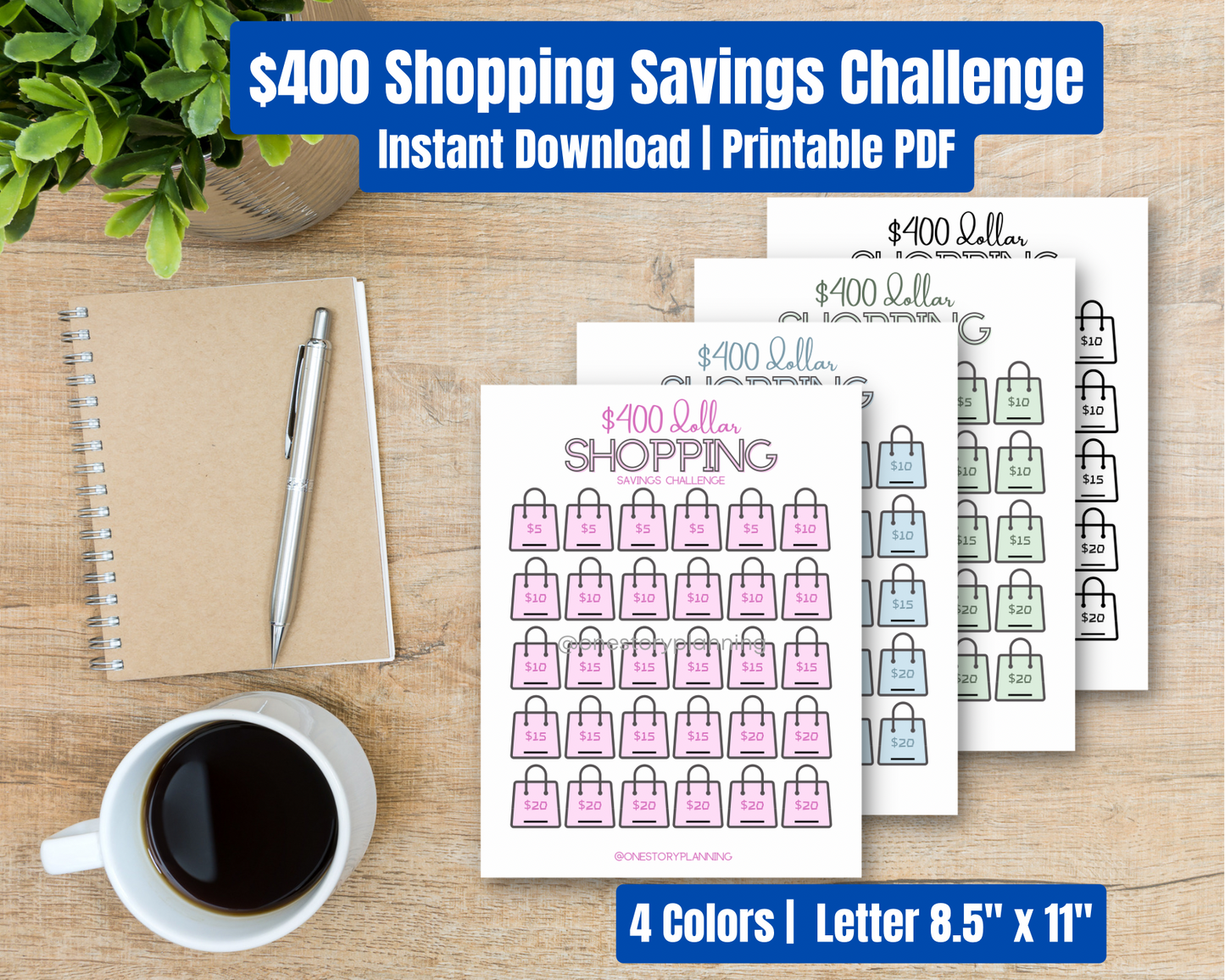 $400 - SHOPPING Savings Challenge | Printable PDF