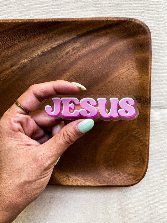 CLEAR Jesus Sticker