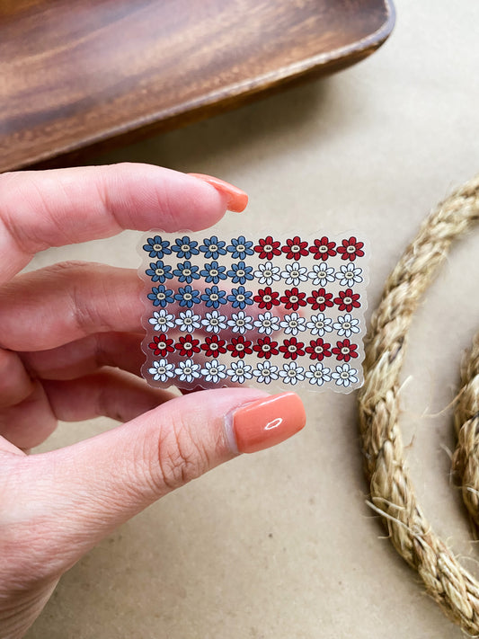 Floral American Flag Sticker