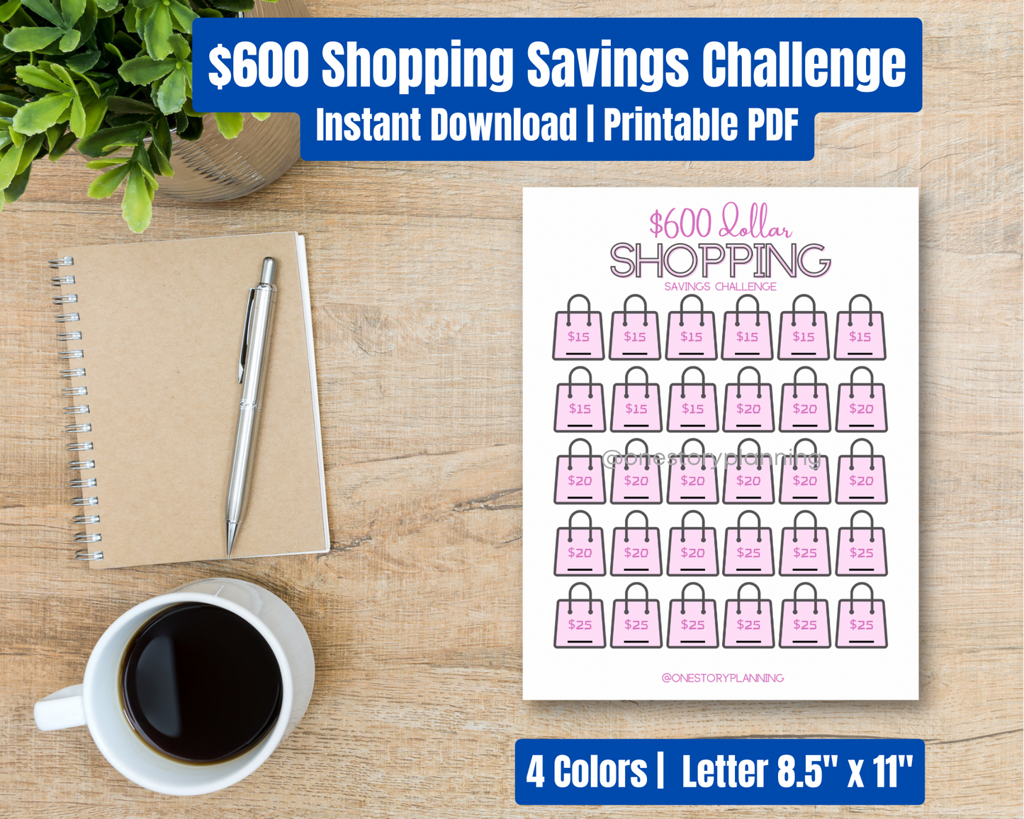 $600 - SHOPPING Savings Challenge | Printable PDF