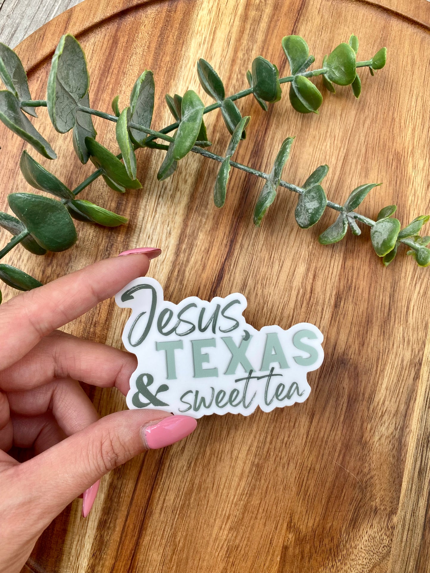 Jesus, Texas & Sweet Tea - Green Sticker