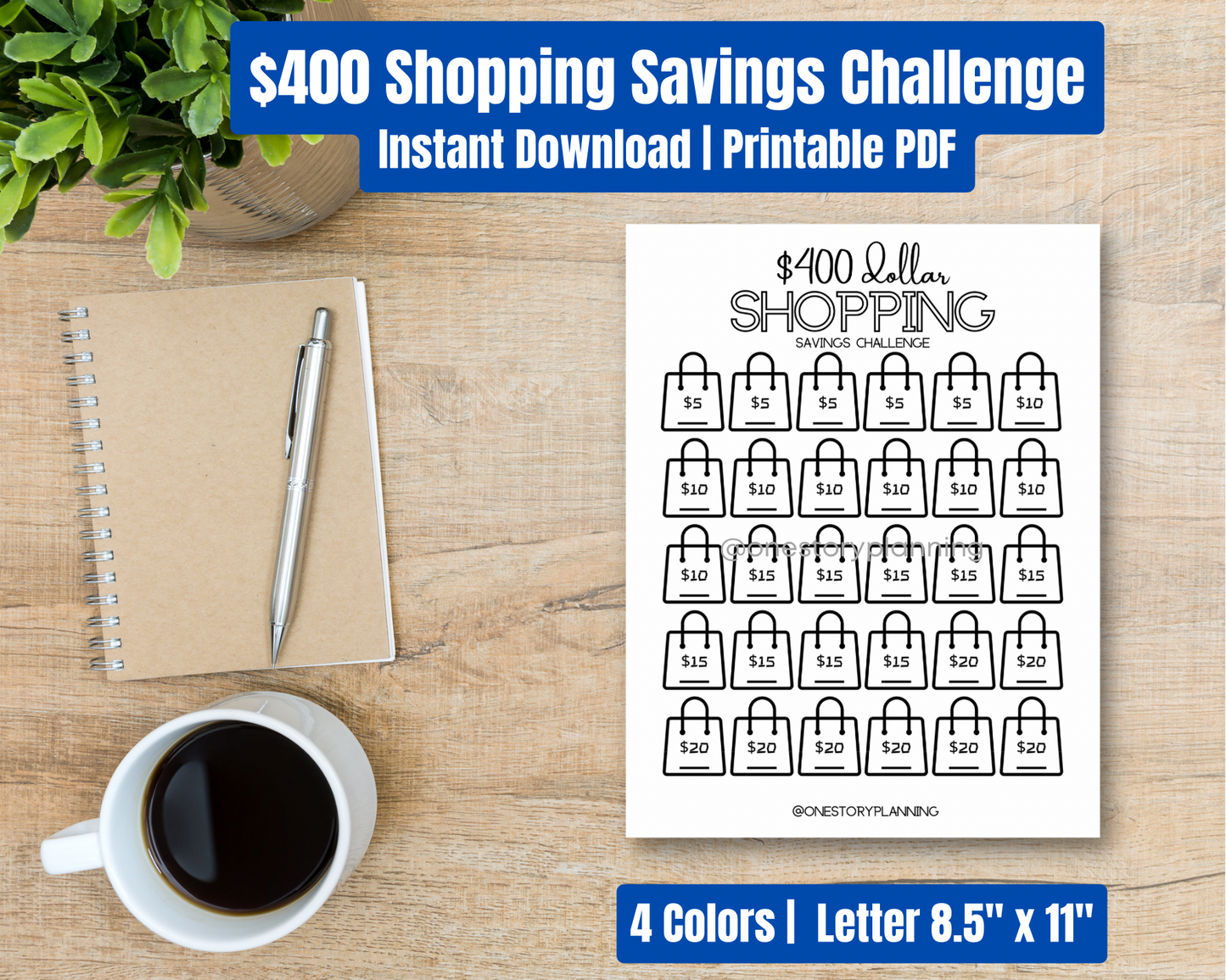 $400 - SHOPPING Savings Challenge | Printable PDF
